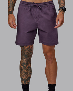 Pantalones Cortos Deportivos para Hombre, Color Morado Sólido, Secado Rápido, con Cordón Ajustable, Cintura Media, Estilo Casual, Tejido de Poliéster - Product Image 1