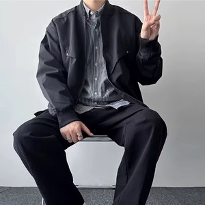 High Quality Polyester/Cotton Lightweight <b>Zip</b>-<b>up</b> Tactical Outerwear Casual Utility Coat MA-1 Flight <b>Jacket</b> Street Plain Dyed - Product Image 6