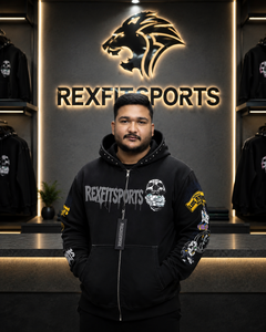 REXFITSPORTS 2026 Custom <b>Black</b> Graphic <b>Zip</b> <b>Up</b> <b>Hoodie</b> Unisex Cotton Polyester Fleece Streetwear Full <b>Zip</b> Sweatshirt with Sleeve - Product Image 4