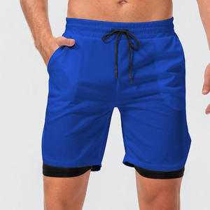 Shorts de sport double couche personnalisés en gros OEM vierges 2-en-1 Fournisseur en vrac Fabricant de vêtements de sport 100% polyester pour hommes - Product Image 6