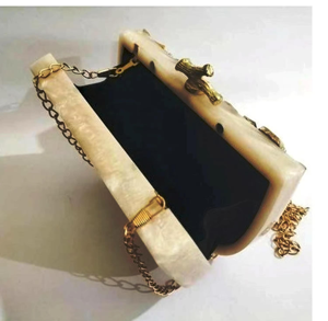Luxury Epoxy Resin Waterproof Clutch Purse with Diamonds and Flowers Unique Handcrafted Evening Bag BY MULTI CRAFT - Product Image 4