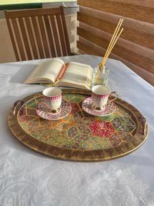 Bandeja de Madera Estampada de Tamaño Estándar, Bandeja de Madera Estampada Multicolor para Cocina y Comedor, Plato Decorativo para el Hogar al por Mayor - Product Image 2