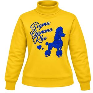 Sudadera de cuello alto para mujer Sigma Gamma Rho, amarilla, con gráfico de letras griegas, estilo casual, para hermandades, moda universitaria, personalizada, estilo urbano - Product Image 1