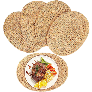 Sous-plats en rotin tressé de qualité supérieure, accessoires de table pour assiettes et bols, pour hôtels et restaurants. - Product Image 1