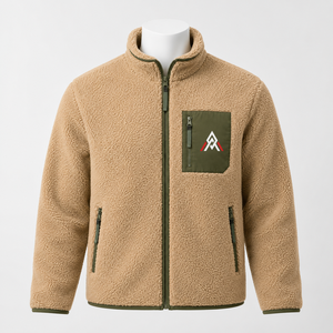 Men Custom Polar Fleece Sherpa <b>Jacket</b> | Stand Collar Berber Shearling Winter <b>Jacket</b> Casual <b>Reversible</b> Design Front Windproof - Product Image 1