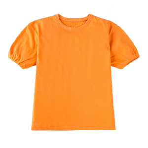 เสื้อยืดแขนสั้นสีส้มสำหรับผู้ชาย คอกลม สีพื้น สไตล์ลำลอง แบบนักกีฬามหาวิทยาลัย เสื้อเชิ้ตสำหรับชมรมนักเรียน - Product Image 1