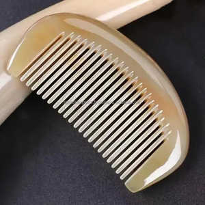 Peigne en corne de buffle naturel fait à la main outil de cheveux compact antistatique usage domestique format de poche style écologique - Product Image 3