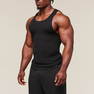 Premium Ribbed Cotton Tank Top Men Slim Fit Workout Muscle Sleeveless Shirt Summer Athletic <b>Vest</b> Quick Dry Customizable - Product Image 1