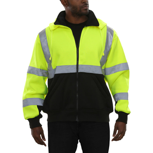 High Quality <b>Reflective</b> Water Proof ANSI Class 1 Safety Workwear Zipper Hoodie <b>Jackets</b> <b>Men</b> Security Long Sleeve Construction - Product Image 3