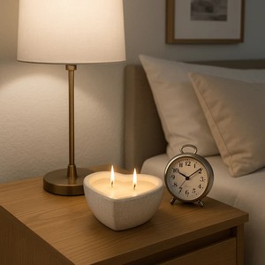 Bougie en céramique en forme de cœur romantique, double mèche, longue durée de combustion, finition craquelée élégante, cadeau de luxe, décoration d'intérieur - Product Image 2