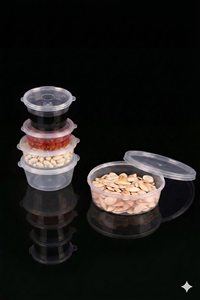 PP Plastic Disposable Sauce Cups with <b>Lids</b> 2oz 4oz 8oz, Clear Leak Proof <b>Microwave</b> Safe Food Container - Product Image 1