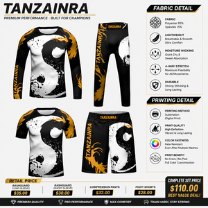 Ensemble de boxe MMA pour enfants, t-shirt et short personnalisés en sublimation intégrale, polyester extensible durable, arts martiaux, sports - Product Image 2