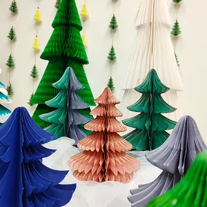 22cm Height Of Standing Paper Tree Honeycomb For Seasonal Decoration CE-8P053