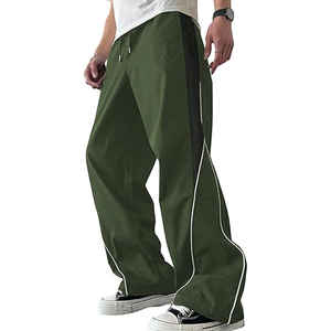 OEM Service Custom Wholesale Casual Trendy Straight Mid <b>Baggy</b> Men's <b>Joggers</b> Oversized Track Pants 100% Cotton Print Embroidery - Product Image 1