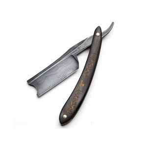 Rasoir droit tactique gris mat professionnel pour barbier, idéal pour la définition précise de la barbe et la coupe des poils du visage masculin - Product Image 1