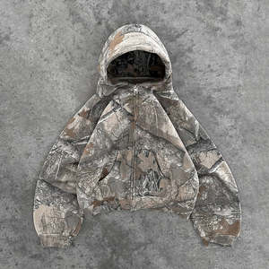 Sudadera con Capucha Holgada de Camuflaje Estilo Y2K Retro Urbano Hip Hop para Hombre y Mujer, Venta al Por Mayor Europea y Americana Premium - Product Image 1