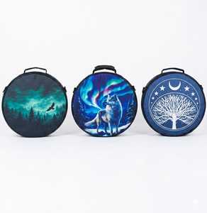 Sac de transport pour tambour shamanique par sublimation |   Tissu Cuadra, sangle réglable |   Sacs à tambours artisanaux de 8 à 24 pouces - Product Image 5