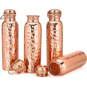 Handmade Pure <b>Copper</b> Water <b>Bottle</b> Set with 2 Glasses Ayurvedic Health Benefits Leak Proof <b>Copper</b> Vessel for Yoga Gym Wellness - Product Image 3