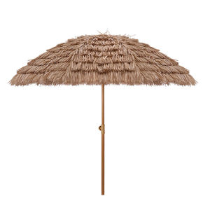 Sombrilla de Hojas de Palma Tropicales con Poste de Bambú Rústico - Sombrilla Estilo Tiki con Poste de Madera para Resorts - Product Image 1