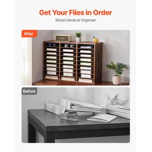 Organizzatore per Documenti in Truciolato a 27 Scomparti con Ripiani Rimovibili, Classificatore Postale per Casa o Ufficio - Product Image 2