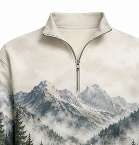 Sudadera extragrande con cremallera frontal, forro grueso, de felpa premium, teñida lisa, para invierno, uso exterior, casual, OEM ODM - Product Image 3