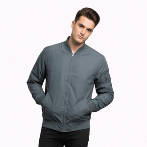 Chaqueta Varsity Formal para Hombre, Gruesa de Lana, para Invierno, Corte Ajustado, Ecológica, Transpirable, con Logotipo Frontal - Product Image 1