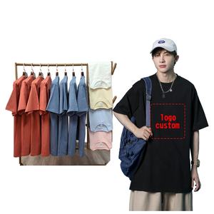 Camisetas de Algodón con Cuello Redondo de 230 Gramos, Estilo Moderno, Personalizadas al por Mayor, con Hombros Caídos, Holgadas, con Logotipo Impreso, Tallas Grandes - Product Image 1