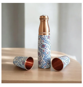 100% Pure <b>Copper</b> <b>Bottle</b> Rust-Proof Pure Ayurveda <b>Copper</b> <b>Water</b> <b>Bottle</b> 950ml Golden Royal <b>Water</b> <b>Bottle</b> - Product Image 4