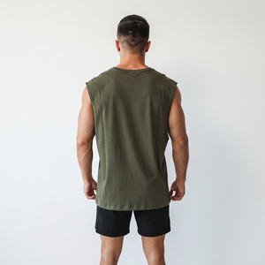 Débardeur sans manches pour homme, col rond, décontracté, pour la gym, la course à pied, l'entraînement, l'été, respirant, en coton et polyester - Product Image 2