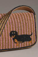 Sac à bandoulière de luxe perlé fait main à motif géométrique, pochette de mode pour femme avec fermeture à anneau unique, multicolore, pour voyage, automne