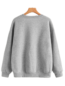 เสื้อสเวตเชิ้ตคอกลมผู้หญิง สีตามสั่ง ผ้าฟลีซสำหรับฤดูหนาว แห้งเร็ว ระบายอากาศได้ดี เป็นมิตรกับสิ่งแวดล้อม ผ้าฝ้าย 100% ไซส์ใหญ่ - Product Image 2