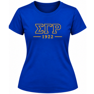 Camiseta Personalizada con Letras Griegas de Sigma Gamma Rho para Mujer, Camiseta de Sororidad con Gráfico, Manga Corta, Cuello Redondo, Algodón, Informal, a la Moda, Venta al Por Mayor - Product Image 1