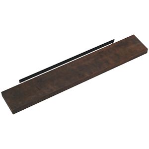 "Single-Tier Walnut Brown Fir Wood Floating <b>Shelf</b> <b>Wall</b> <b>Mounted</b> Mantel" - Product Image 1