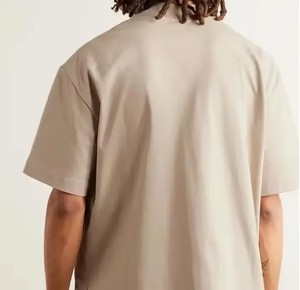 T-shirt en tricot à manches courtes pour homme, col rond, vert uni, coupe classique, décontracté - Product Image 4