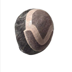 วิกผมผู้ชายแบบติดลูกไม้ ผมแท้ อินเดียนเรมี่ แฮร์ ทัซ แฮร์ บังกลาเทศ ดีฟเวฟ ซิงเกิลเวฟท์ สีเทา 50% - Product Image 2