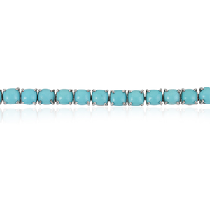 Bracelet tennis unisexe en argent sterling 925 avec pierre turquoise cabochon ronde naturelle Prince pour usage quotidien - Product Image 5