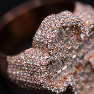 Rose Gold Full Pavé Heart <b>Signet</b> <b>Ring</b> In White CZ For <b>MEN</b> Elegant Fashion Statement Jewelry Gift - Product Image 4