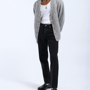 Jean skinny noir extensible pour homme, coupe slim, haute élasticité, confortable, à porter au quotidien, pantalon en denim décontracté, style jeune - Product Image 3
