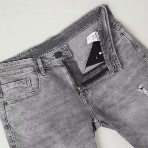 Men's Distressed Denim Shorts Straight Leg Ripped Holes Mid Waist Cotton Summer Casual Wear Denim Shorts - Product Image 6