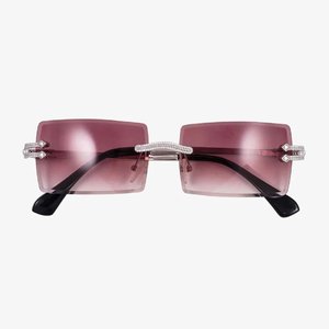 Lunettes de soleil tendance sans monture carrées en cristal, légères, avec branches en bois glacé, unisexe, pour fêtes, décontractées, ou activités de plein air - Product Image 3