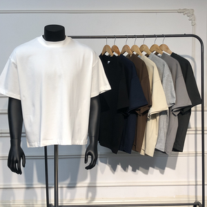 T-shirts décontractés pour hommes avec logo imprimé personnalisé, toucher doux, extensible, mélange de coton et de spandex, coupe athlétique, manches courtes - Product Image 3