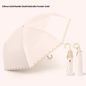 Paraguas Plegable de Alta Gama para Mujer, Protección Solar Anti-UV con Bordado de Conejito, Gancho Curvo y Parasol - Product Image 6