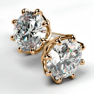 Bijoux Lilaba Enterprise, diamant de laboratoire taille brillant rond en or rose 14 carats, certifié IGI, clarté F VVS2, prix de gros - Product Image 2