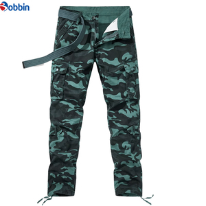 Pantalones Cargo de Camuflaje para Hombre, Cintura Media, Corte Regular, Transpirables, Estilo Workwear, con Múltiples Bolsillos, de Algodón - Product Image 3