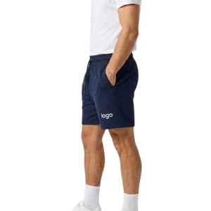 <b>Men's</b> <b>Navy</b> Blue Cotton/Polyester <b>Shorts</b> With Drawstring Casual Breathable Knitted Quick Dry Custom Design High Street <b>Men</b> <b>Shorts</b> - Product Image 3