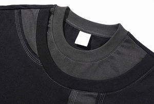 Camisetas de Marca Modernas para Hombre 2026, Corte Holgado, Diseño Desestructurado con Paneles, 100% Algodón, Tejido de Punto Grueso, Estilo Casual, Lisas - Product Image 4