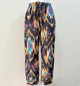 Pantalon imprimé jungle bohème vert paradis 100% coton pantalon de salon jardin exotique pantalon à cordon - Product Image 1