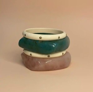 Classic Swirled Resin <b>Bangle</b> <b>Bracelets</b> For Women Multicolor Fashion Jewelry <b>Bangles</b> With Jade Style Design At Best Price - Product Image 2