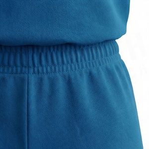 Conjunto Deportivo de 2 Piezas para Mujer, Tejido, Azul Sólido, Camiseta de Manga Corta y Pantalones Cortos por Encima de la Rodilla, Corte Holgado Informal, Transpirable, para Verano - Product Image 5