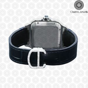 Montre de luxe Charm Jewells en acier inoxydable, boîtier de 40 mm, mouvement mécanique analogique, date automatique, mode vintage pour homme, accents de diamants - Product Image 2
